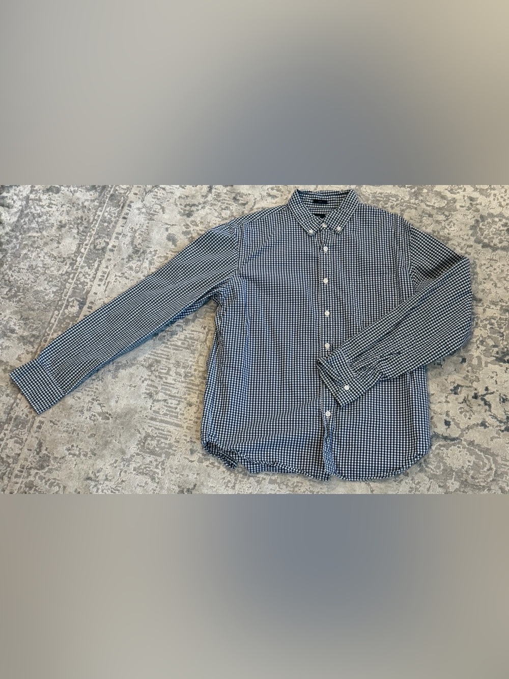 J Crew Men's Blue Gingham Button-Down Shirt